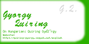 gyorgy quiring business card